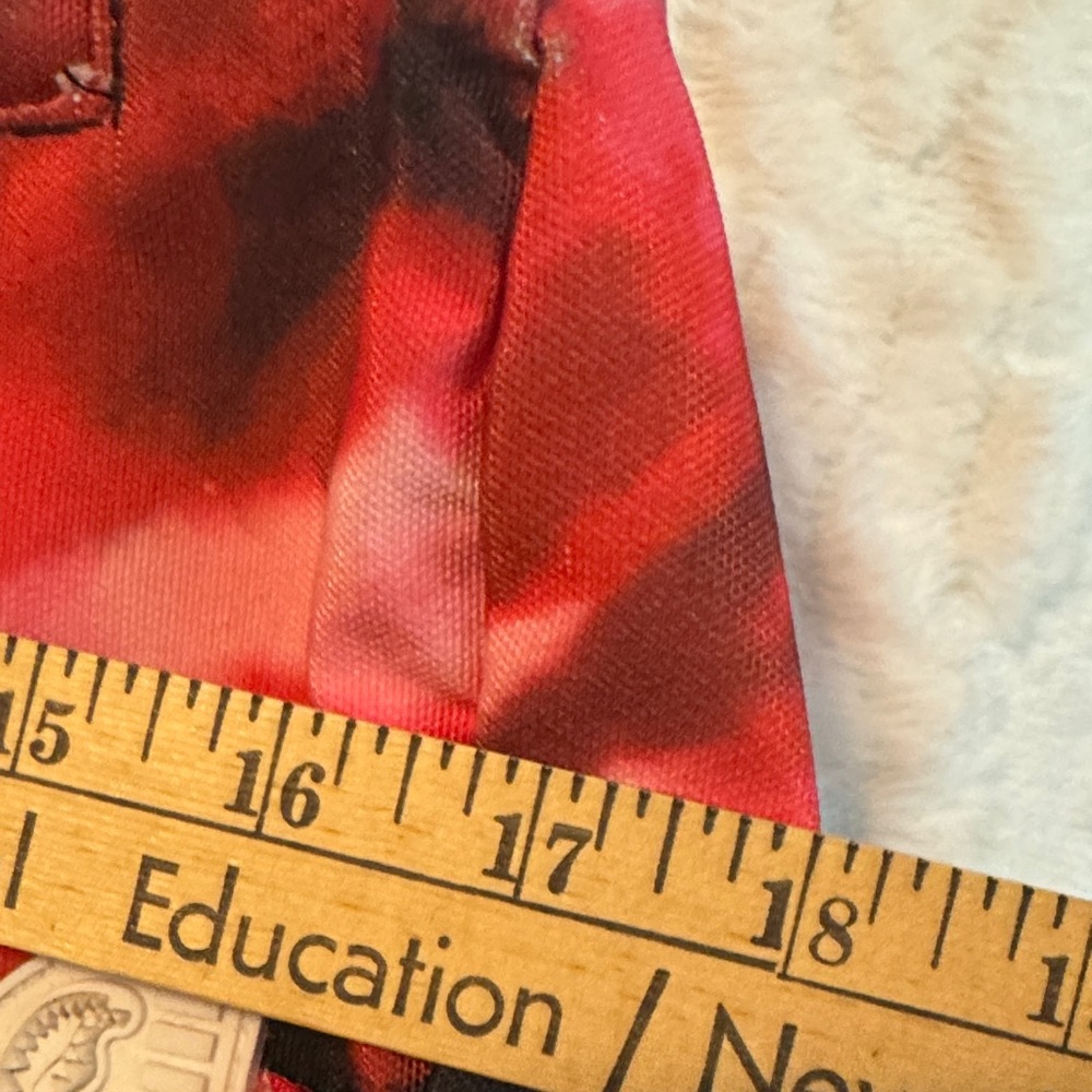 Sprayground Red and Black Tie-Dye Backpack with White Symbol - Picture 12 of 12
